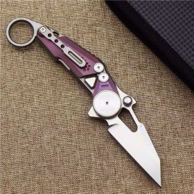 Folding Knife Titanium Alloy And High Hardness Knife (Color: Purple)