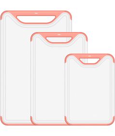 Household Kitchen Accesionse Set of 3 Cutting Boards (Color: Pink)