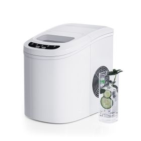 Mini Portable Electric Ice Maker Machine with Ice Scoop (Color: White)